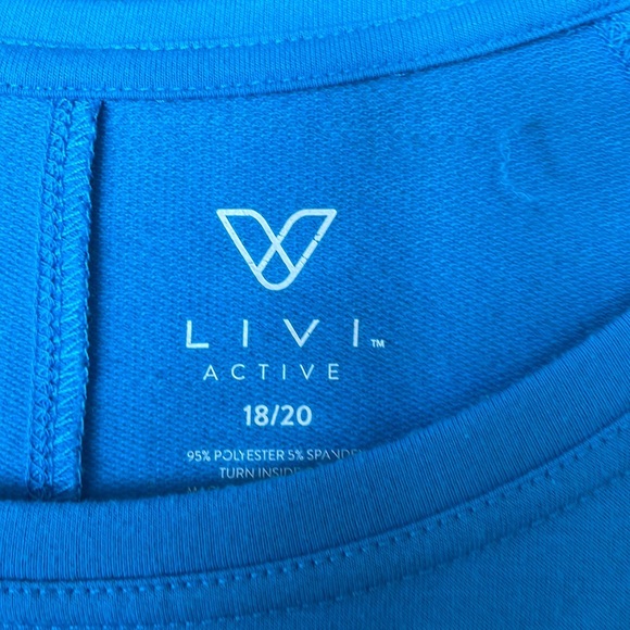 Livi turquoise blue with thumb hole on sleeve shirt - Picture 3 of 5